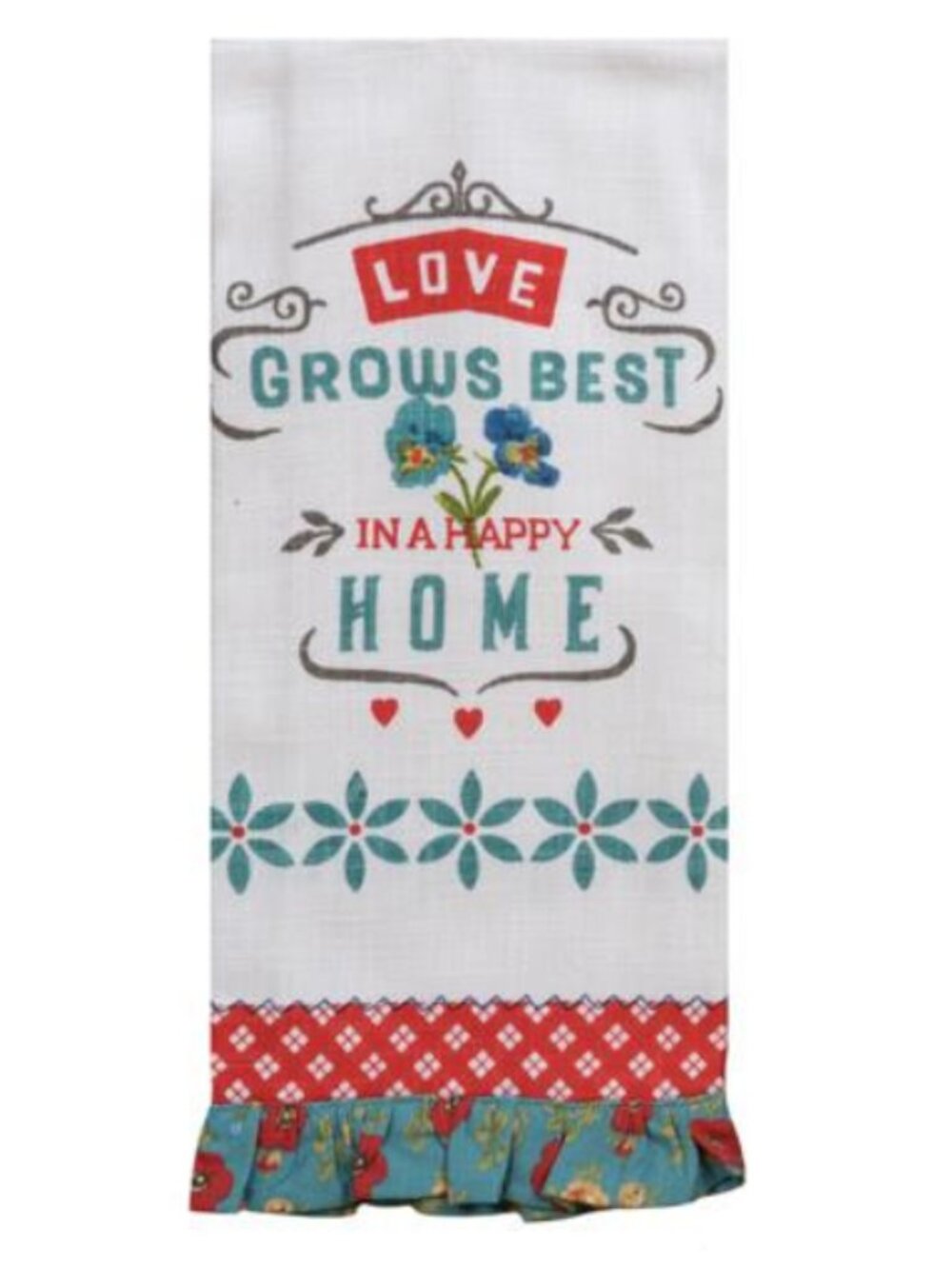 NWT ~ Country Fresh Love Grows Best in a Happy Home Kitchen Tea Towel